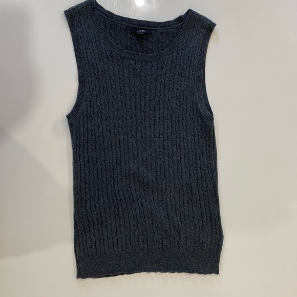 JACOB Charcoal Gray Cable Knit Sweater Vest ~ NWOT - Picture 1 of 9